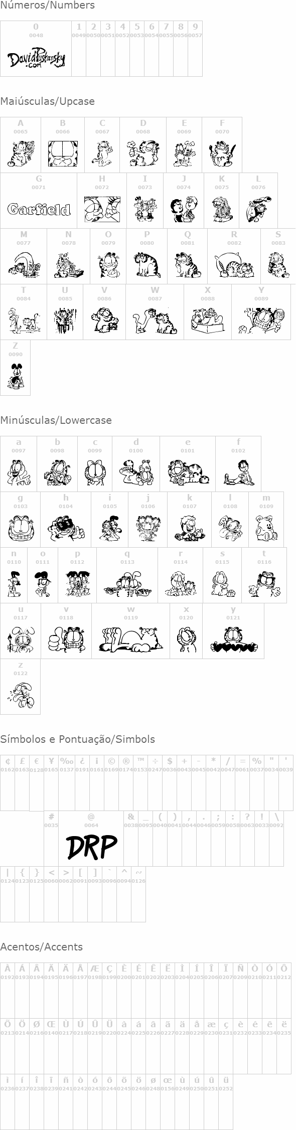 Garfield Hates Mondays Loves Fonts